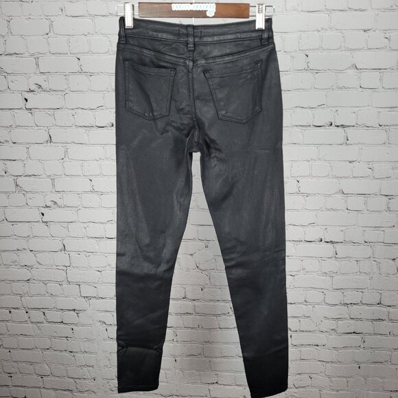 DL1961 Black Coated Chloe Skinny High Rise DL Ultimate Skinny Pants 14 (24x28) - Picture 2 of 15